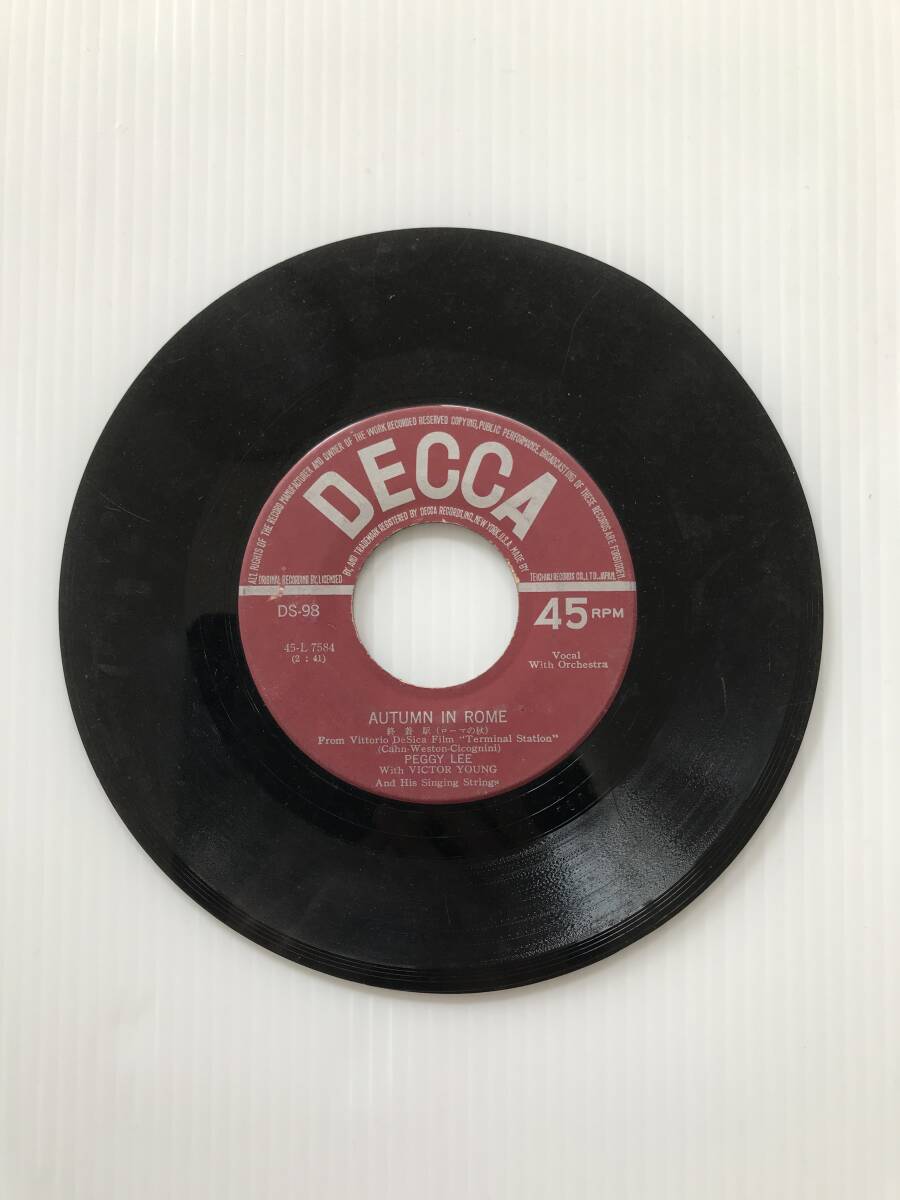 レコード PEGGY LEE With VICTOR YOUNG AUTUMN IN ROME 終着駅(ローマの秋) JOHNNY GUITAR 大砂塵(ジャニー・ギター)  HF7858拍卖