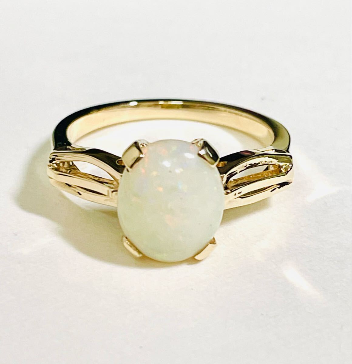 ☆K14 ホワイトオパールリング 13号☆拍卖