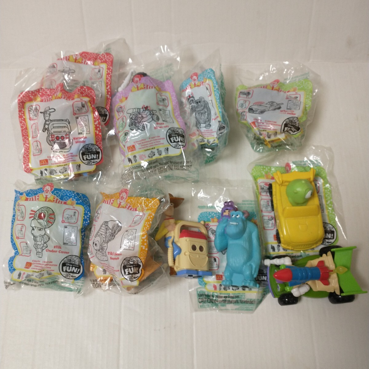 未開封品含む マクドナルド ハッピーセット ディズニーピクサーFUN!全6種セット トイストーリー、モンスターズインク、バグズライフ、ニモ拍卖