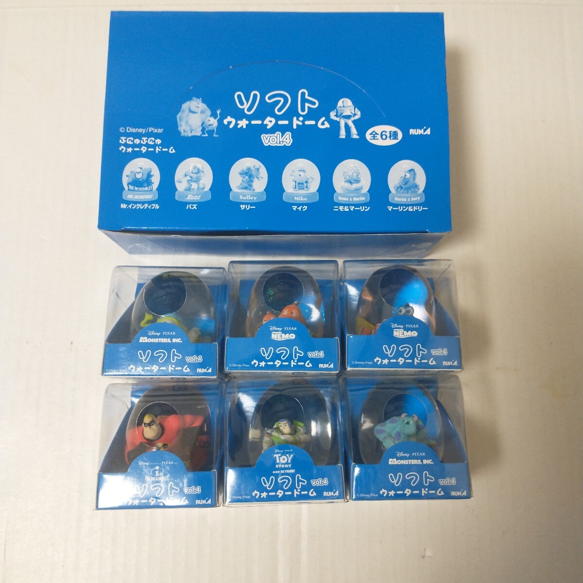 未開封■ラナ ソフトウォータードームvol.4 全6種セット ディズニーピクサー インクレディブル、バズ、サリー、マイク、ニモ、ドリー拍卖
