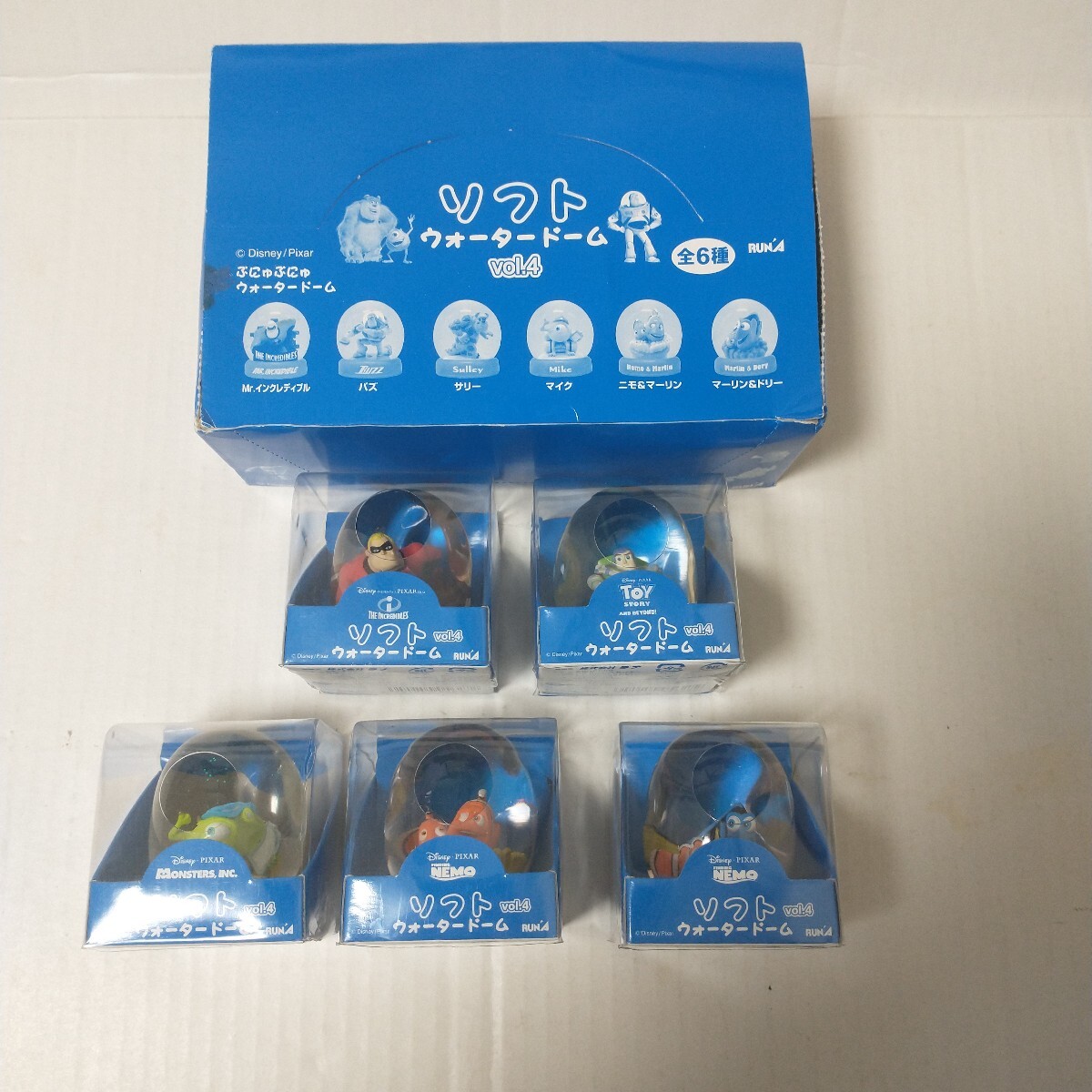 未開封■ラナ ソフトウォータードームvol.4 ディズニーピクサー 5種セット インクレディブル、バズ、マイク、ニモ、ドリー拍卖