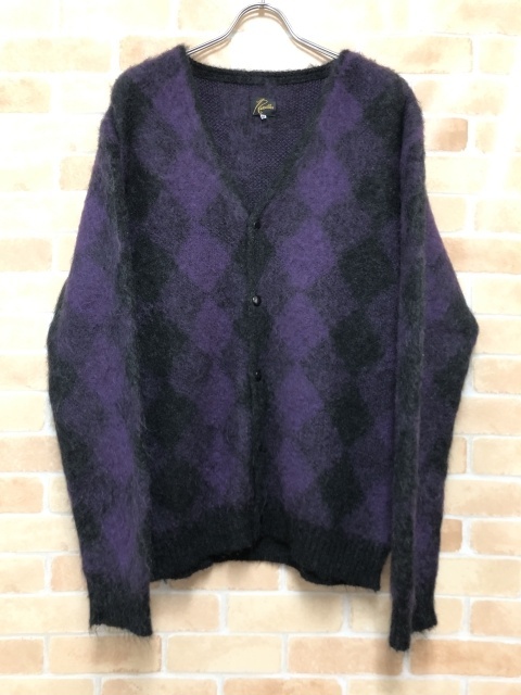 Needles ニードルズ MOHAIR CARDIGAN DIAMOND J0257 ブラック×パープル M 111418199#5拍卖