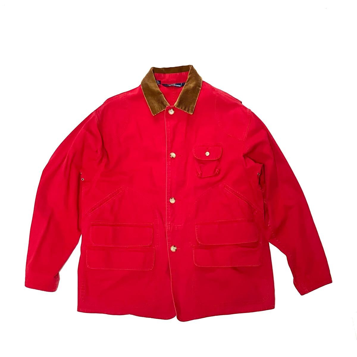 L ポロ ラルフローレン キャンバス ハンティング ジャケット フィールド コート カバーオール 90’s 90年代 レッド 赤 Polo Ralph Lauren拍卖