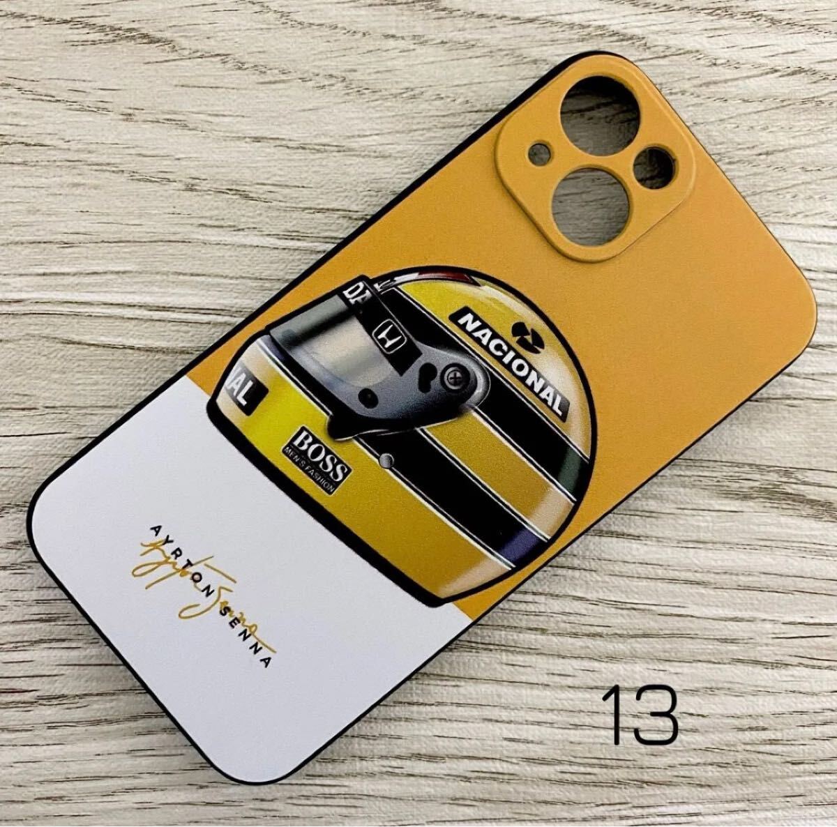 アイルトン・セナ ヘルメット iPhone 13 ケース F1 マクラーレン ロータス ホンダ ブラジル スマホ拍卖