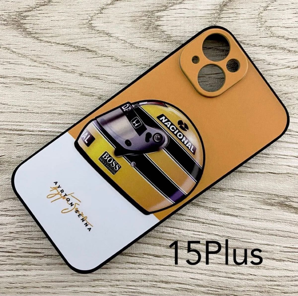 アイルトン・セナ ヘルメット iPhone 15 Plus ケース F1 マクラーレン ロータス ホンダ ブラジル スマホ拍卖