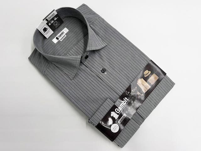 【長034】DAGM87-73■M(39)-80cm■Gambit 形態安定 大人カッコいい!レギュラーシルエット 長袖ドレスシャツ ワイシャツ拍卖