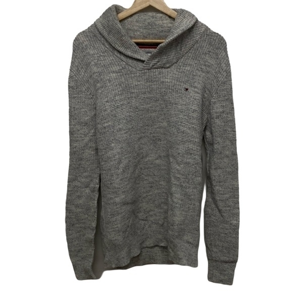 トミーヒルフィガー TOMMY HILFIGER 長袖セーター/ニット サイズM - アイボリー×グレー メンズ DENIM トップス拍卖