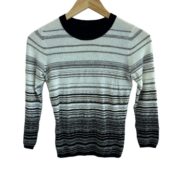 ダイアン・フォン・ファステンバーグ DIANE VON FURSTENBERG(DVF) 長袖セーター/ニット - 黒×白×グレー レディース トップス拍卖