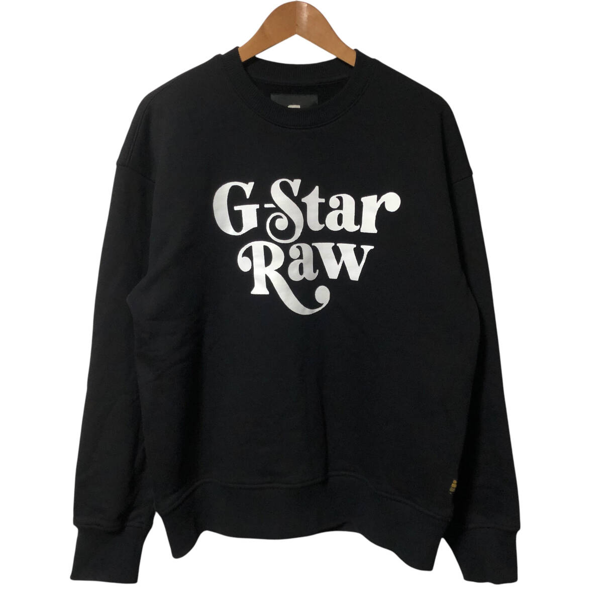 G-STAR RAW ジースターロウ UNISEX FOXY BOXY SWEATER スウェット ロゴ プリント 裏起毛 M 黒 ユニセックス メンズ A20拍卖