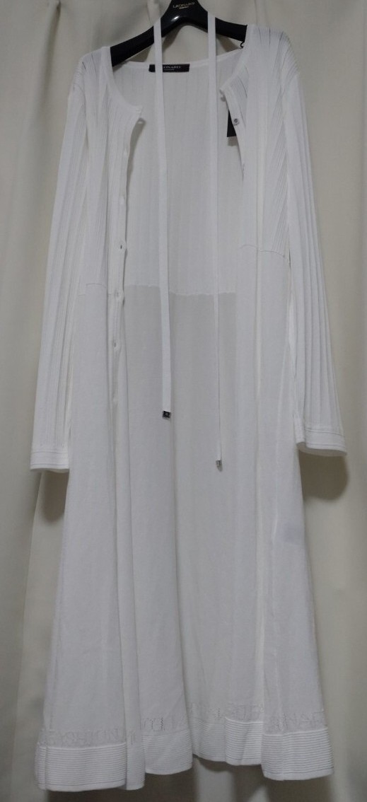 【未使用】レオナール 2023年 ロングカーディガン ミディ丈ワンピースにも 42拍卖