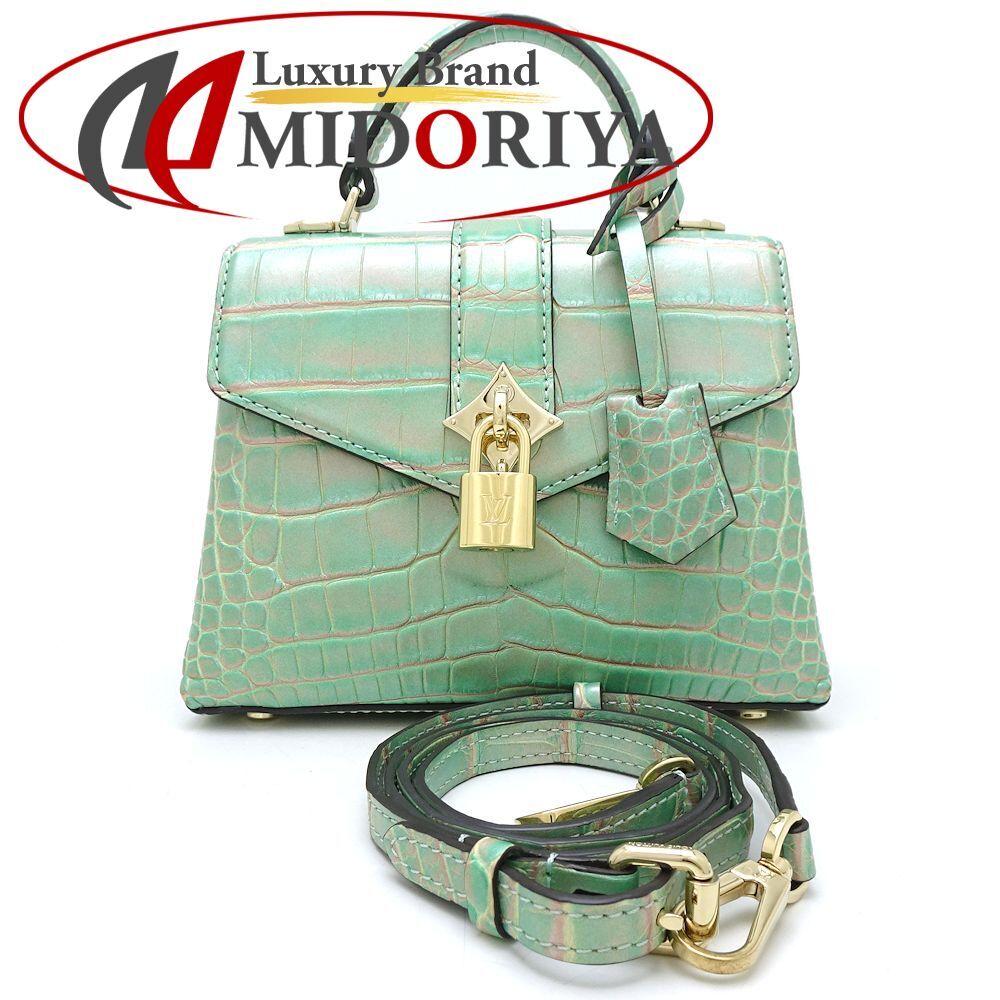 LOUIS VUITTON ルイヴィトン ローズ・デ・ヴァンMINI N81340 ハイシャイニーアリゲーター クロコ 2Wayバッグ グリーン/352185【中古】拍卖