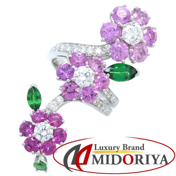 Van Cleef & Arpels ヴァンクリーフ&アーペル フォリオデプレ リング #52 12号 ダイヤモンド フラワーモチーフ K18WG /293131【中古】拍卖