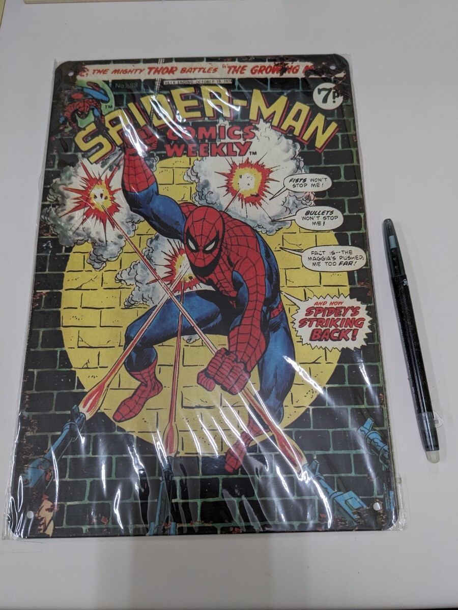 新品 スパイダーマン ヴィンテージ 看板 ナンバープレート ガレージ レトロ アメリカン インテリア アメリカ 雑貨 アメコミ拍卖