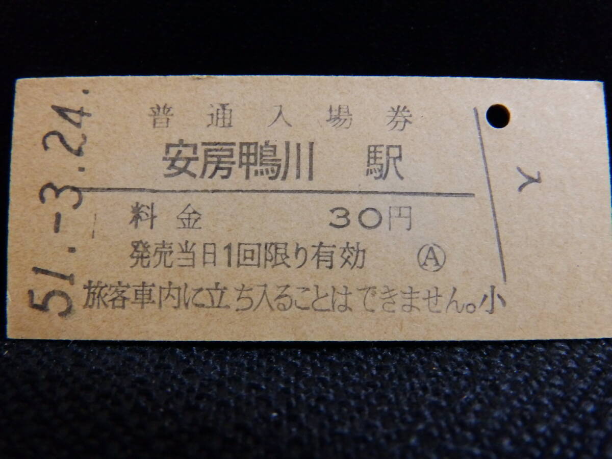 国鉄 安房鴨川駅 硬券入場券 日本国有鉄道 千葉県 内房線 30円時代拍卖