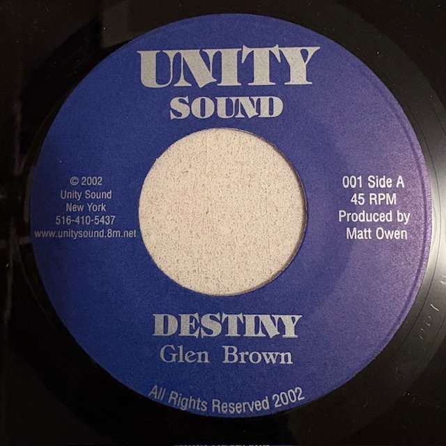 試聴 / GLEN BROWN / DESTINY /RANKING JOE/Unity Sound/Reggae/Roots/Dub/'02/big hit !!/7inch/1077拍卖