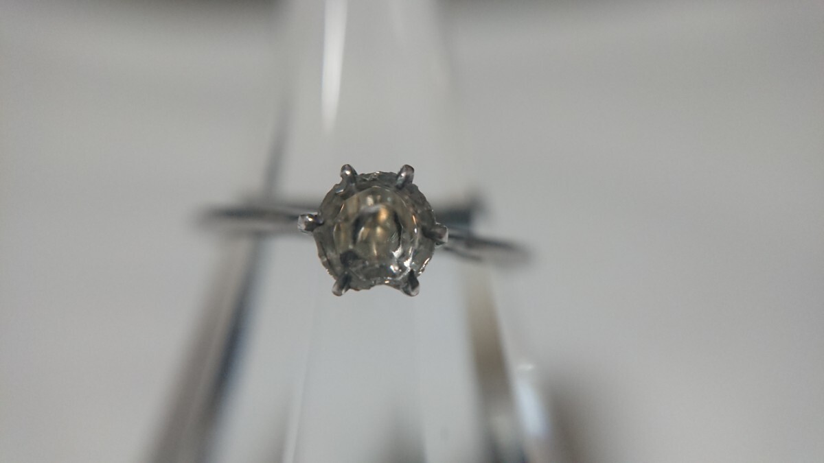 9号 1.14グラム 昭和期 立爪 指輪 ヴィンテージ シルバー リング フォイルバック 【 SILVER 】 刻印 お芝居衣装小物やギフトなどに ★t272拍卖