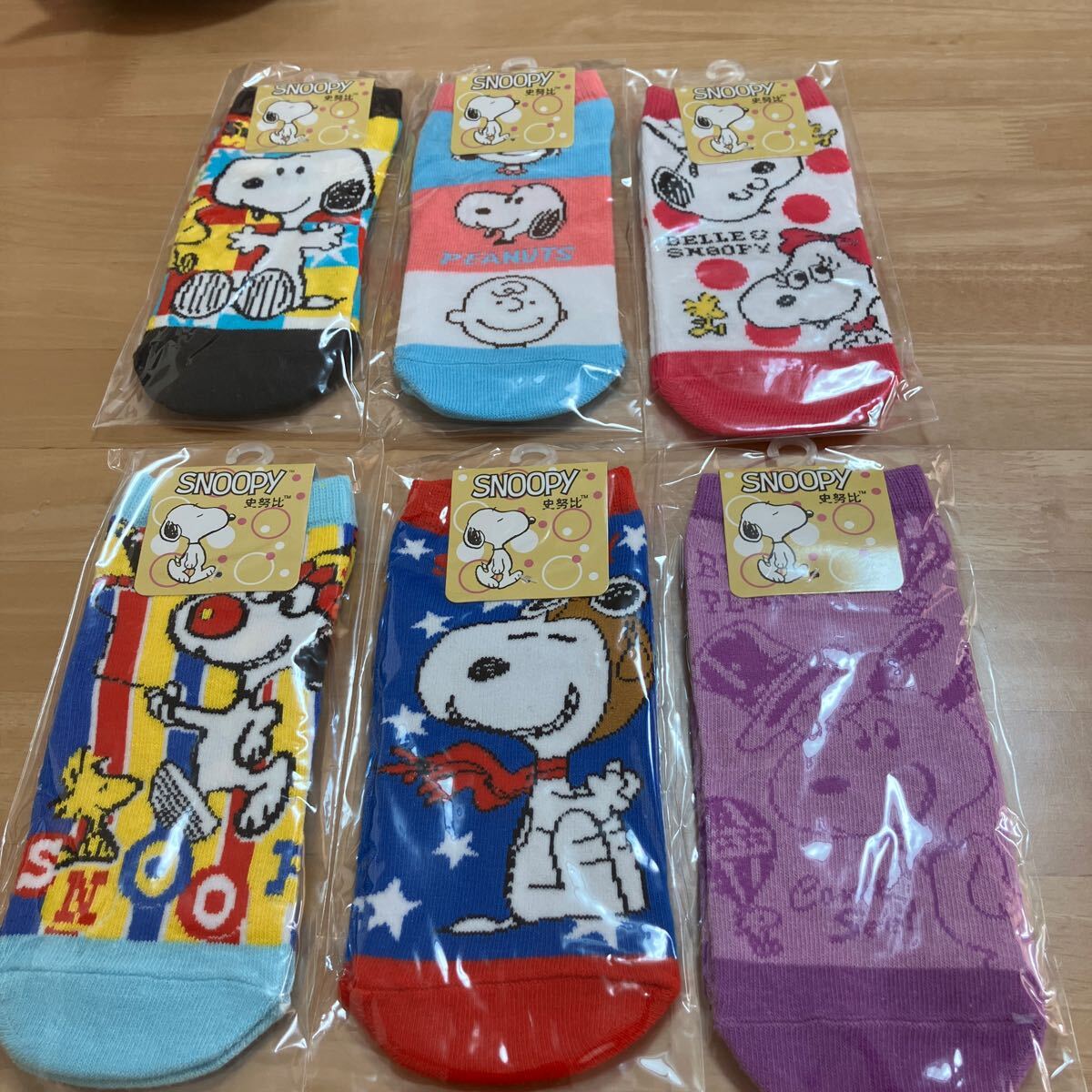 SNOOPY スヌーピー子供用 靴下② 6足拍卖