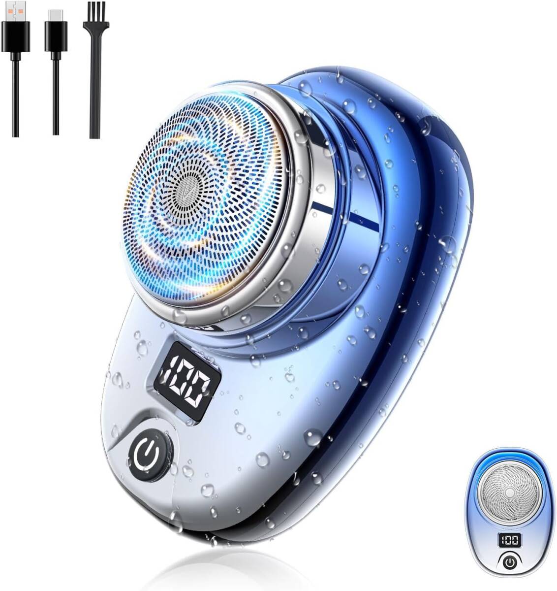 新品未使用送料無料Ewbob 髭剃り 電動 シェーバー LEDディスプレイ表示 Typc-C急速充電 深剃り 6枚刃 高速回転式 低騒音 IPX7防水 乾湿両用拍卖