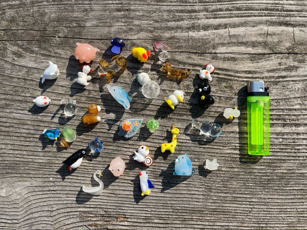 当時物 ガラス細工 ミニチュア まとめて セット 置物 昭和レトロ 猫 犬 カバ 豚 イルカ拍卖