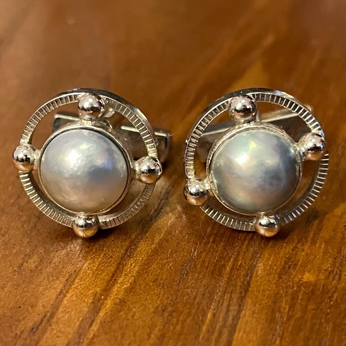 シルバー製 パール型カフリンクス シルバー カフスボタン カフス 銀製 SILVER拍卖