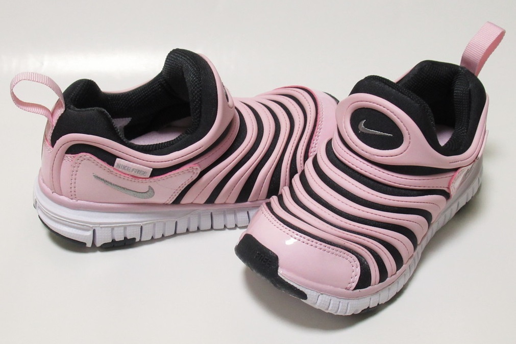 NIKE DYNAMO FREE PS ピンク ブラック 21cm ナイキ ダイナモ フリー キッズ スリッポン 運動靴 343738-027拍卖