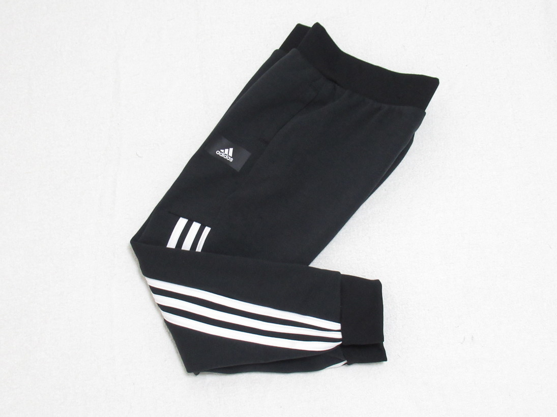 adidas キッズ スウェット パンツ 3ストライプ 黒 ブラック 130 アディダス ジュニア サルエル GT9433拍卖