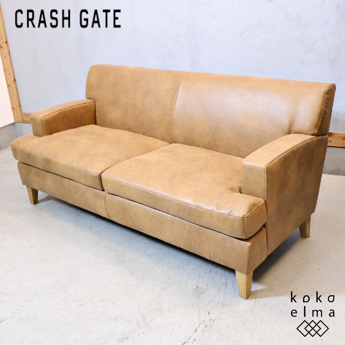 CRASH GATE クラッシュゲート ロビンソン 2.5人掛けソファ レザーテックス Easy Life イージーライフ ヴィンテージスタイル 男前 FA423拍卖