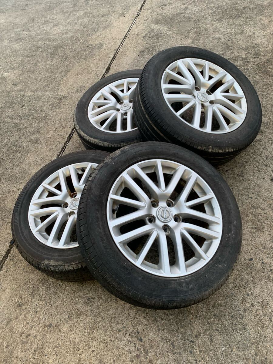 タイヤ付き!Y50 日産純正 ニッサン フーガ シーマ エルグランド 17インチアルミホイール 17x7JJ+45 5穴 225 55 17 PCD114.3 ハブ67 JDM拍卖