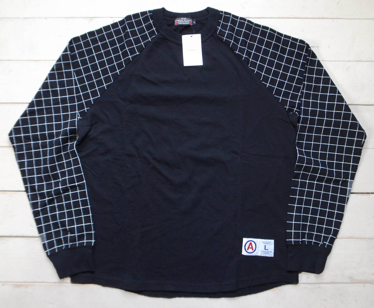 新品/名作 AFFA スパイダーチェック柄 ロングスリーブTシャツ/カットソー L 黒 藤原ヒロシ×高橋盾 UNDERCOVER fragment拍卖
