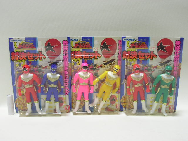 ■ユタカ 超力戦隊オーレンジャー 対決セット 3種 オーレッド/ブルー/ピンク/イエロー/グリーン ソフビ拍卖