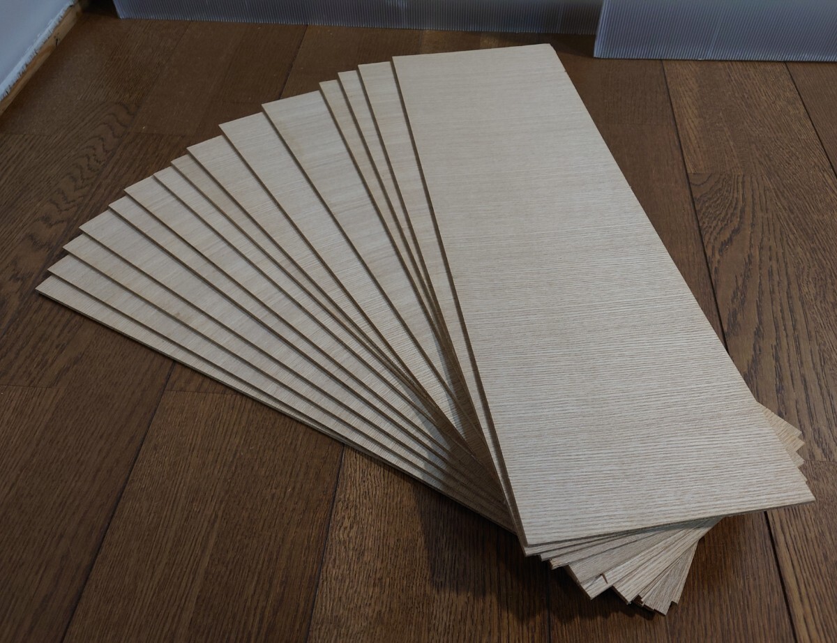 #タモ突板ベニヤ#ベニヤ#厚み約4mm サイズ(約cm)57x17.5 木地状態 15枚セット DIY拍卖