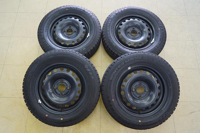 【バリ山 中古 SET】165/70R14 ダンロップ ウィンターマックス03 22年 フォルクスワーゲン アップ 純正 鉄 14インチ 5J+35 4H100拍卖