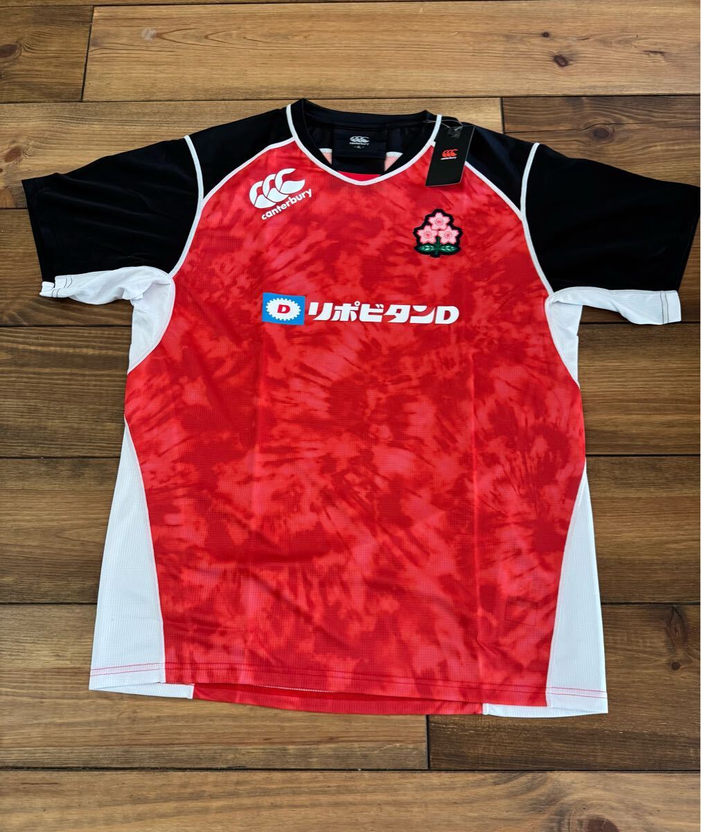 新品タグ付カンタベリー ラグビー日本代表ジャパン プラクティス Tシャツ赤4L拍卖