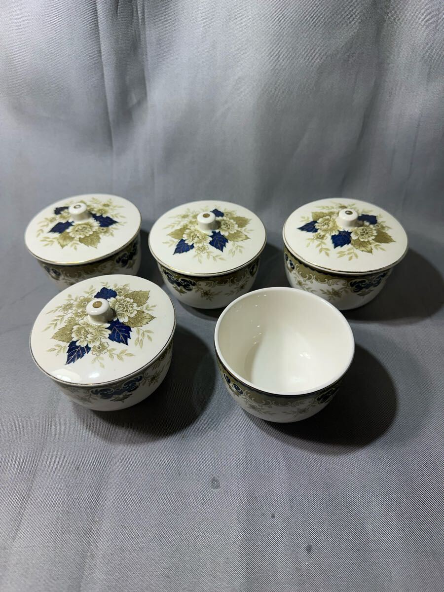 茶器 蓋付湯呑 NIKKO 蓋付き アンティーク食器5客セット拍卖