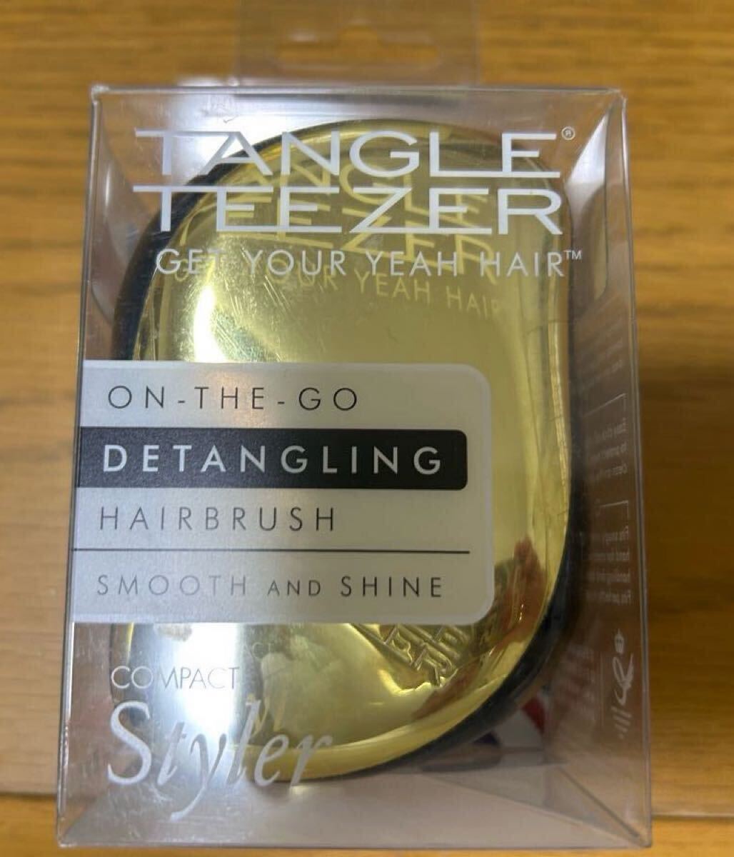 ★ タングルティーザー コンパクト TANGLE TEEZER COMPACT ★ ヘアブラシ くし 櫛 ★ DETANGLING GOLD 金色 ★ 未使用 新品 ★拍卖