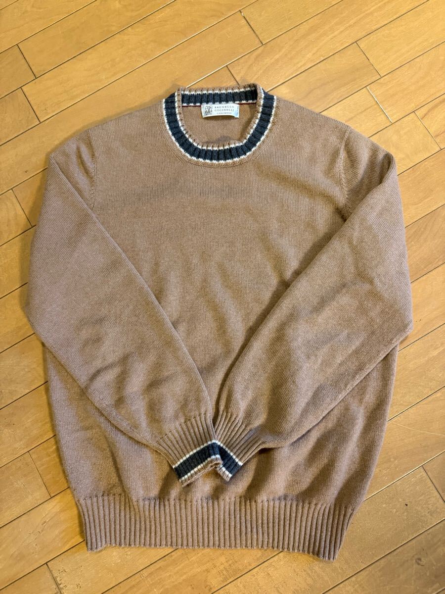 未使用 試着のみ brunello cucinelli ニット カシミア ブルネロ クチネリ cashmere knit cruciani クルチアーニ 長袖 50 キャメル拍卖