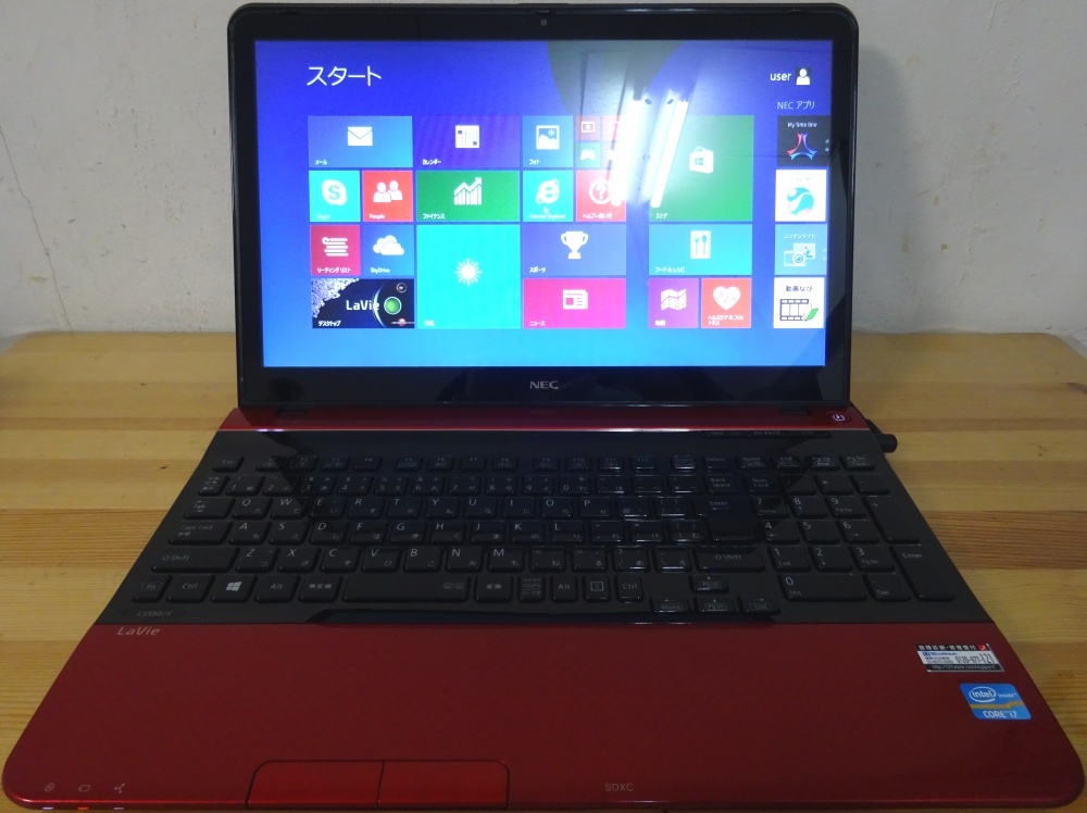 NEC ノートパソコン LaVie PC-LS550J26R/Core i7-3632QM 2.2GHz/4GB/500GB/BD/中古特価良品拍卖
