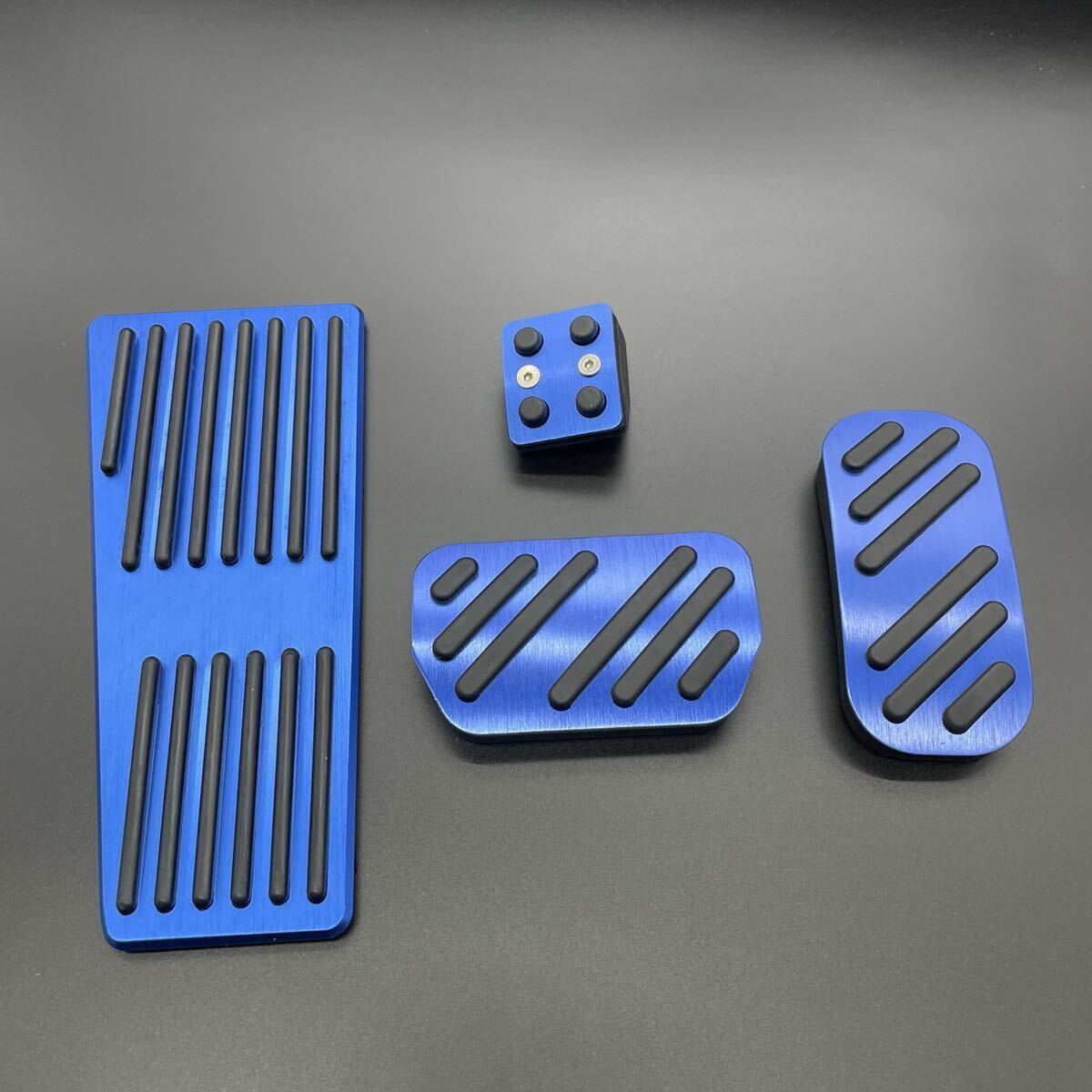 新品 トヨタ車用 アルミペダルカバー アルファード ヴェルファイア 20系用 4点セット 青拍卖