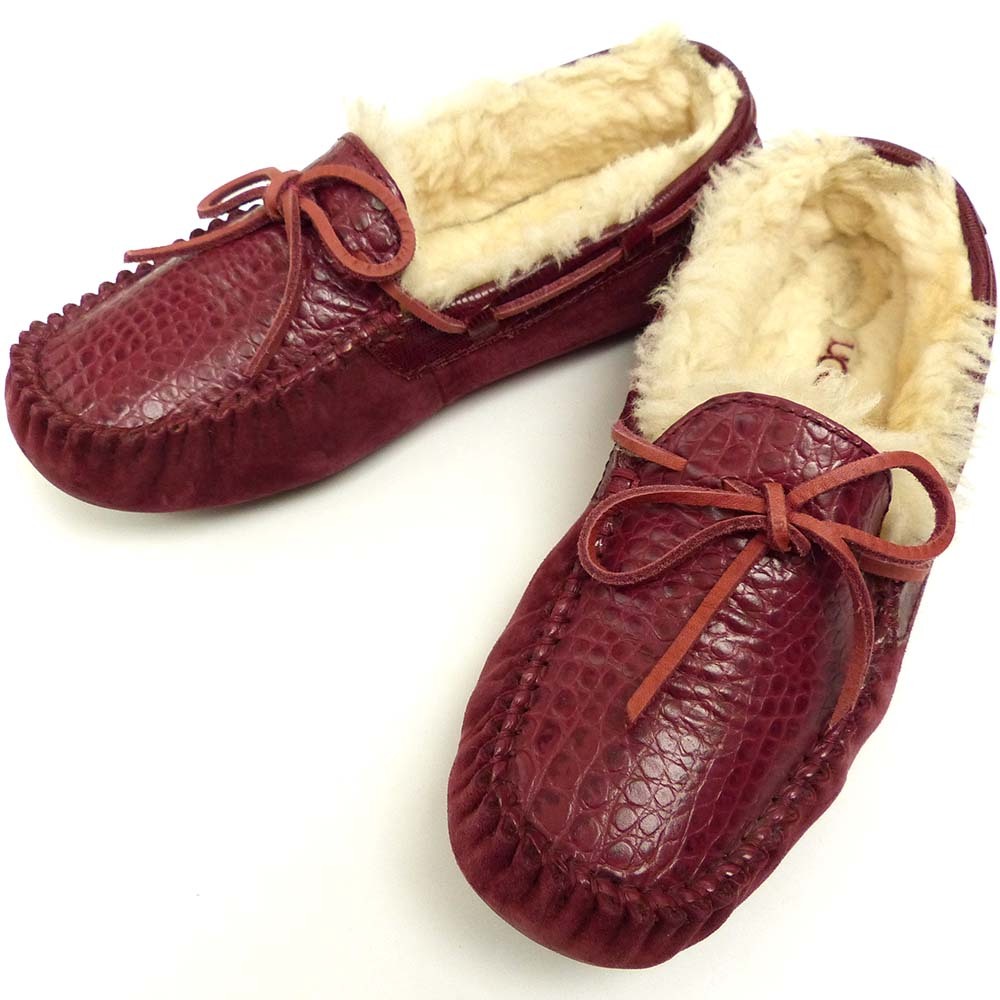 UGG / アグ ダコタ モカシン クロコ柄 ムートン シューズ / モカシン / ローファー US6(23cm相当)(レディース)【中古】2k-1-021拍卖