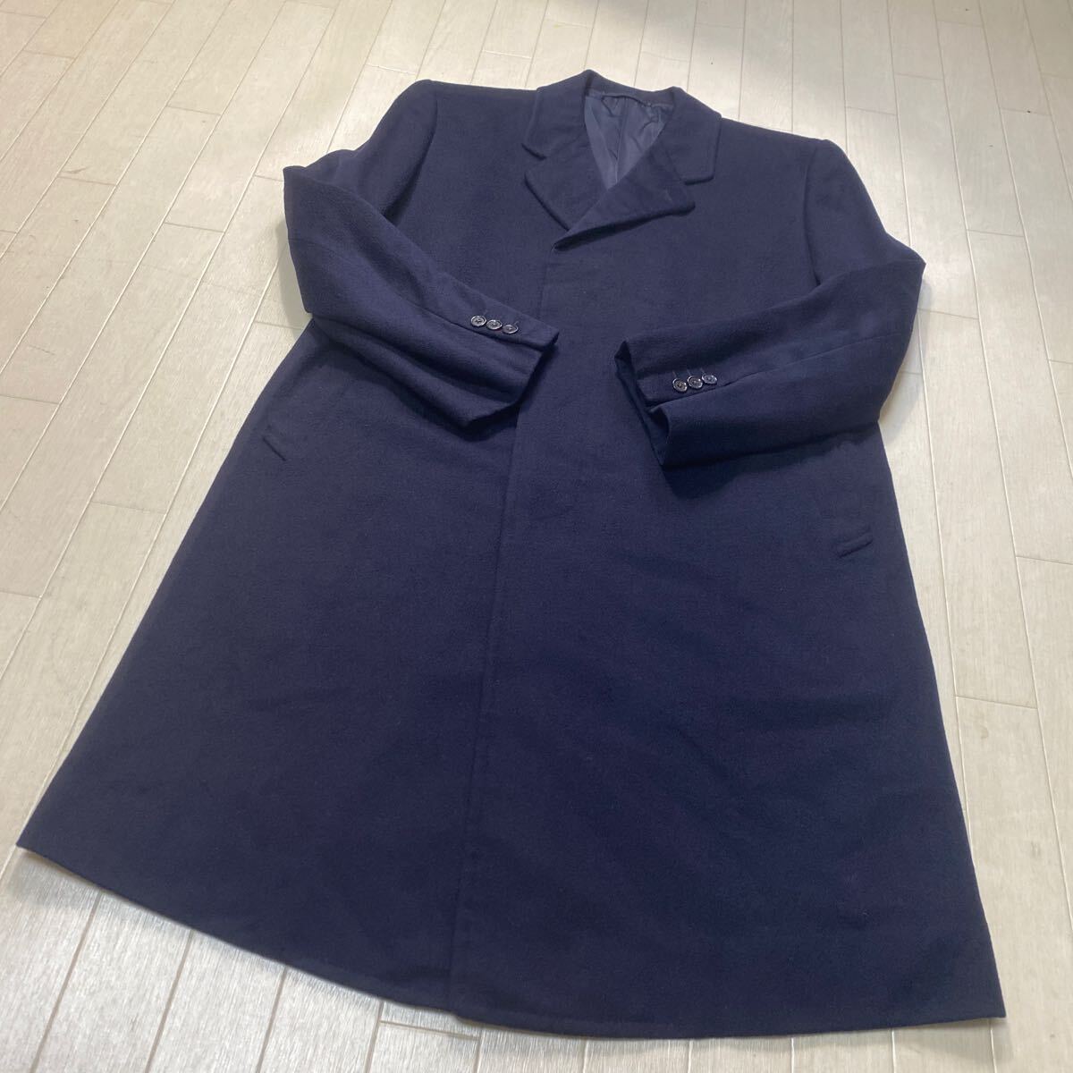 O13☆ Ballantyne パランタイン トップス カシミヤコート チェスターコート フォーマル ビジネス メンズ ネイビー拍卖