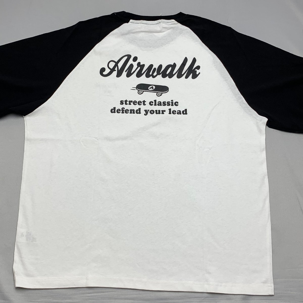 【送料無料】【新品】AIR WALK(エアウォーク) メンズ長袖Tシャツ(コットン100%) 4L ホワイト*ブラック★41403拍卖