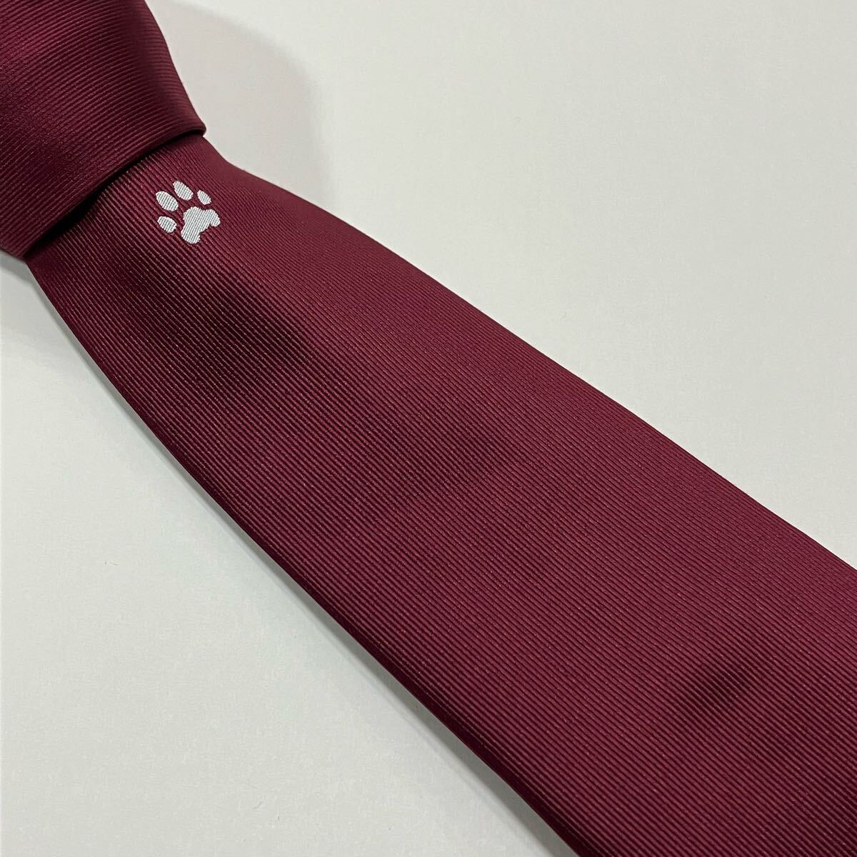 ライオン 肉球 刺繍 デザイン ポリ ネクタイ 古着 396-10拍卖