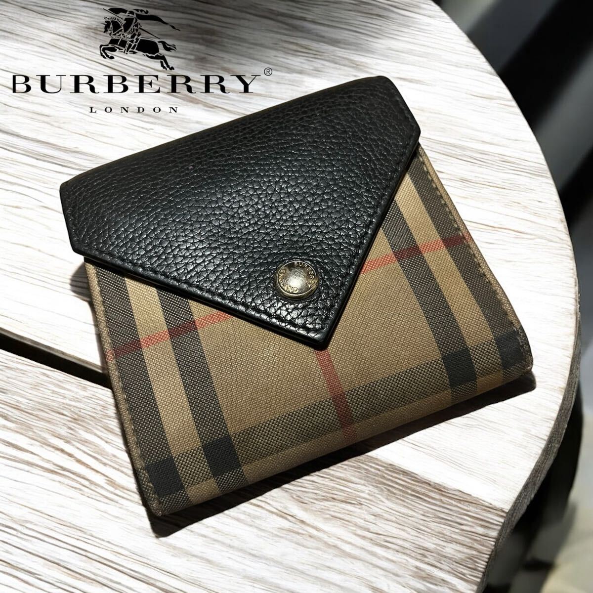 Burberry バーバリー 財布 チェック グレイニーレザー ウォレット拍卖