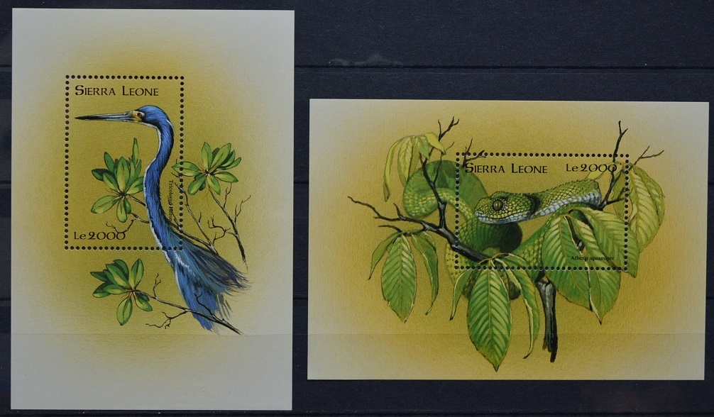 「TB301」シエラレオネ切手  ヘビ・鳥拍卖