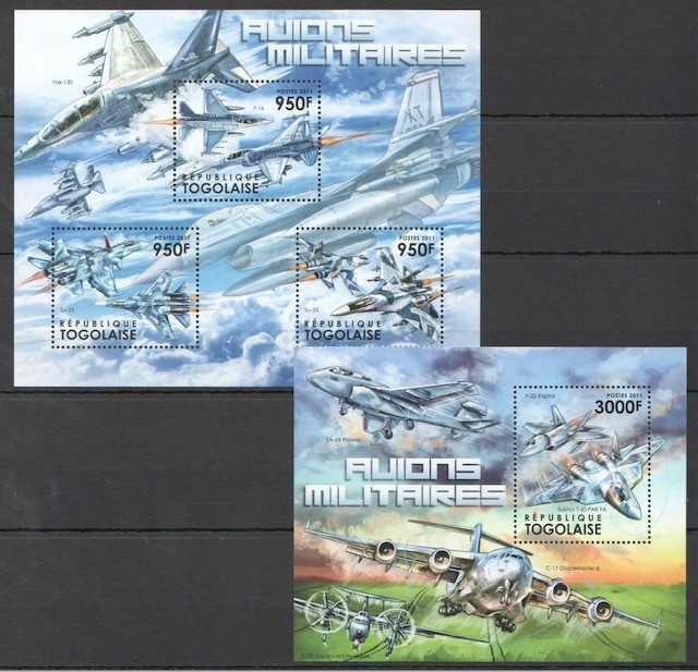 「TE206」トゴ切手 2011年 戦闘機拍卖