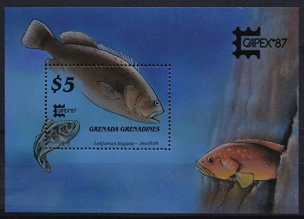 「TE52」グレナダ鳥切手 1987年 さかな拍卖