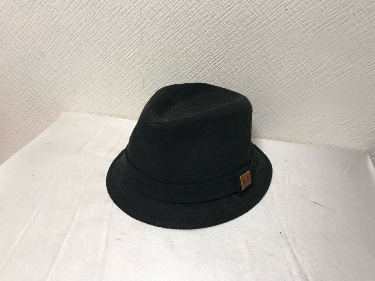 本物フレッドペリーFREDPERRYハット帽子ボウシゴルフメンズレディースビジネススーツアメカジサーフミリタリーゴルフ黒ブラックM拍卖