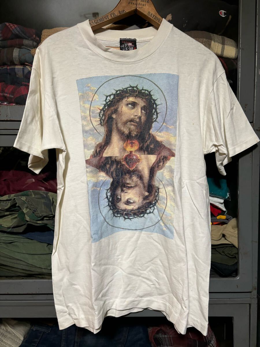 ヴィンテージ ARCHAIC SMILE アルカイックスマイル JESUSプリントTシャツ 中古 フルカラー 激レア 拍卖