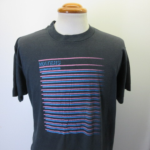 80s アメリカ製 オールド Tシャツ L 黒 WATERS スクリーンスターズ 80年代 ヴィンテージ USA古着 sy2052拍卖