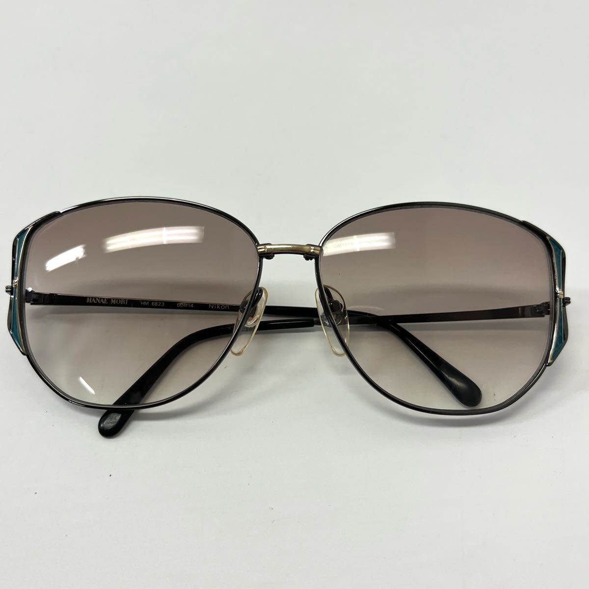HANAE MORI HM6823 メガネ 眼鏡 ハナエモリ 度なし メタルフレーム ブラウン サングラス Nikon フルリム【レターパックプラス郵送可】#27拍卖
